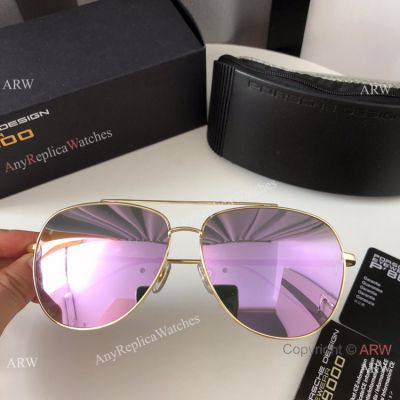 Porsche Sunglasses Replica AAA / Pink Lenses Gold Frame